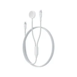 Bazic Gocharge Deuce Cable, Usb-C To Lightning With Watch Charger 1.8M- White